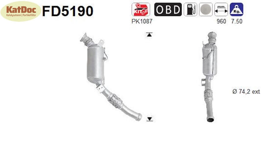 Ruß - Partikelfilter Mercedes Marco Polo/V - Klasse/Vito, 2.2, 100/120kW, Euro 5 - KatDoc