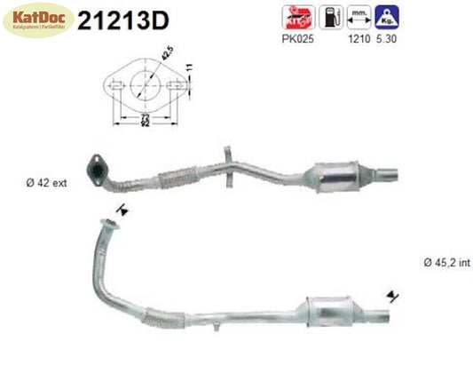 Katalysator für Opel Combo/Corsa B, 1.5/1.7 D, 37/44kW, Euro 1&2 - KatDoc