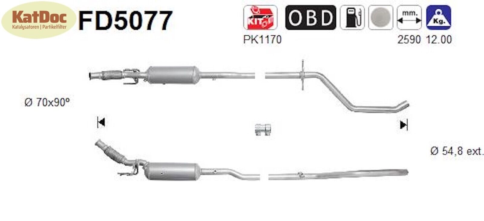 Ruß - Partikelfilter für Citroen C5, Peugeot 407/508, 2.0 HDI, 100/103kW, Euro 5 - KatDoc