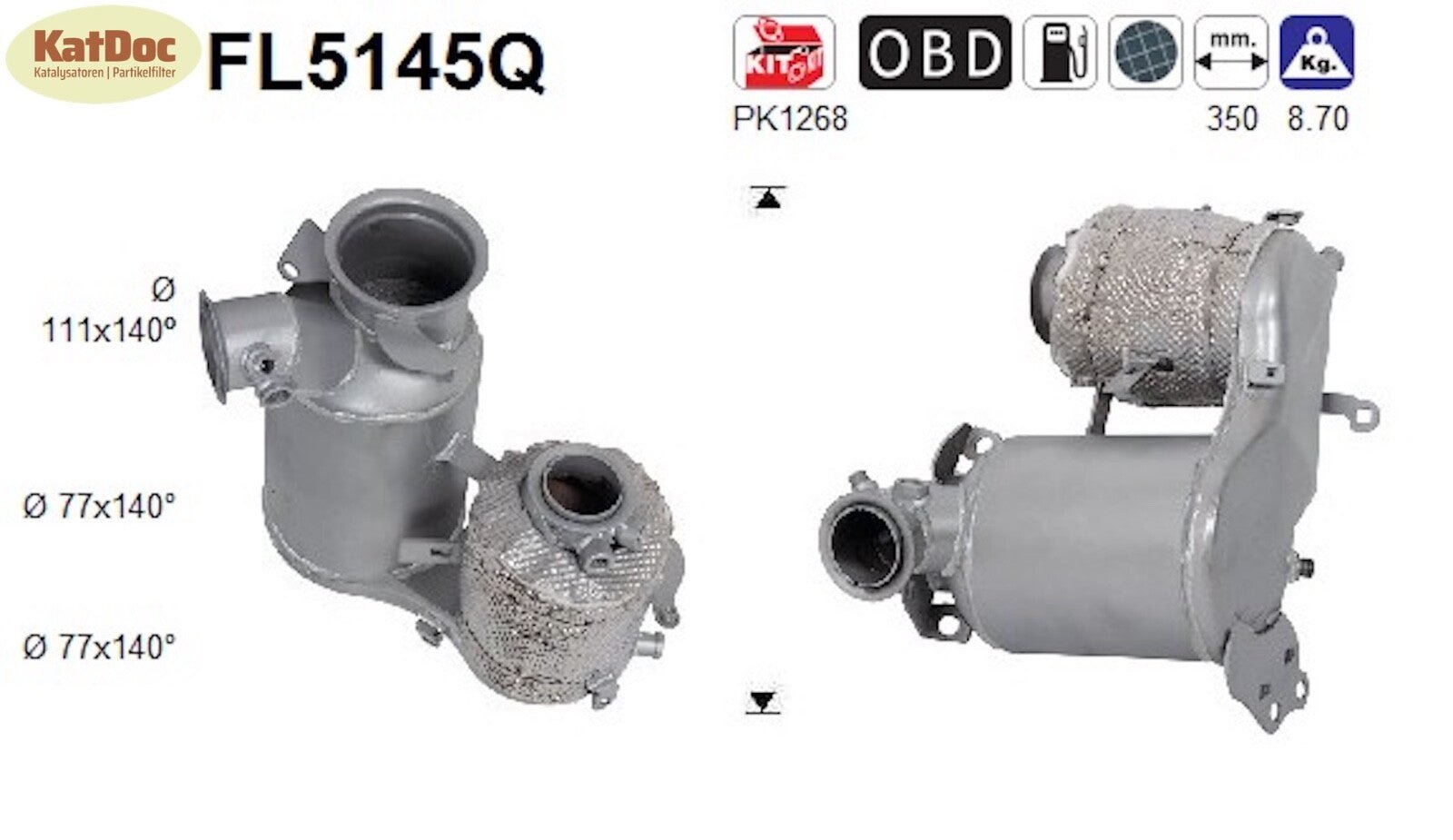 Ruß - Partikelfilter für Audi, Seat, Skoda, VW, 1.6, 2.0 TDI, Silizium, Euro 6 - KatDoc