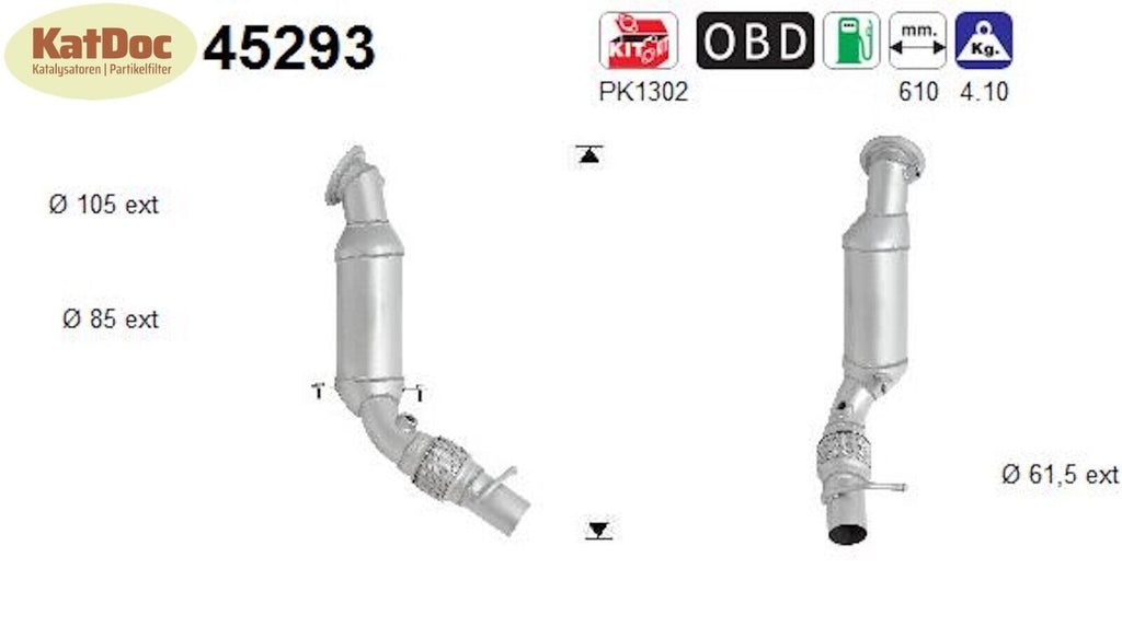 Katalysator für BMW 1er / 3er, 1.6, Euro 5&6 - KatDoc