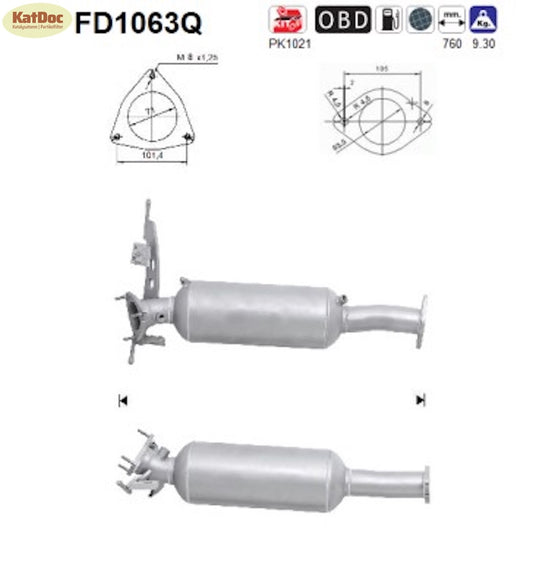 Ruß - Partikelfilter Volvo S60/S80/V60/V70/XC60/XC70, 2.4, Silizium, Euro 5 - KatDoc