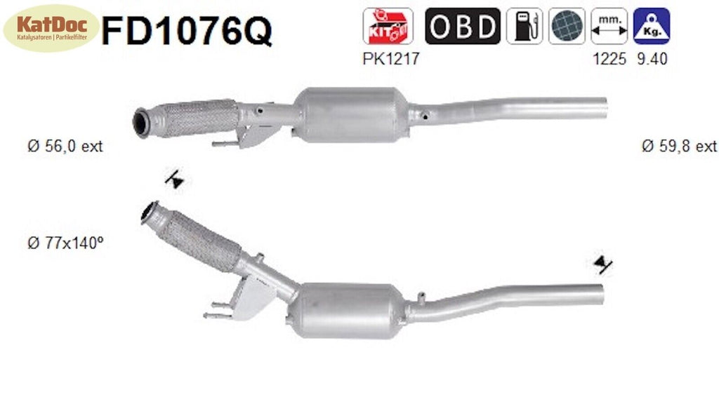 Ruß - Partikelfilter für VW T5/T6, 2.0 TDI, 4motion, Silizium, Euro 5 - KatDoc
