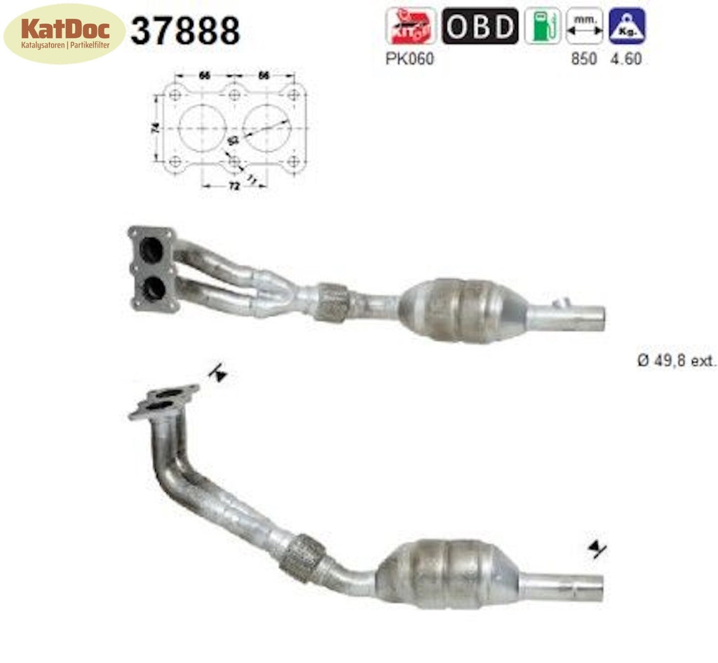 Katalysator für Seat Cordoba/Ibiza, VW Polo, 1.6, 74kW, Euro 3 - KatDoc