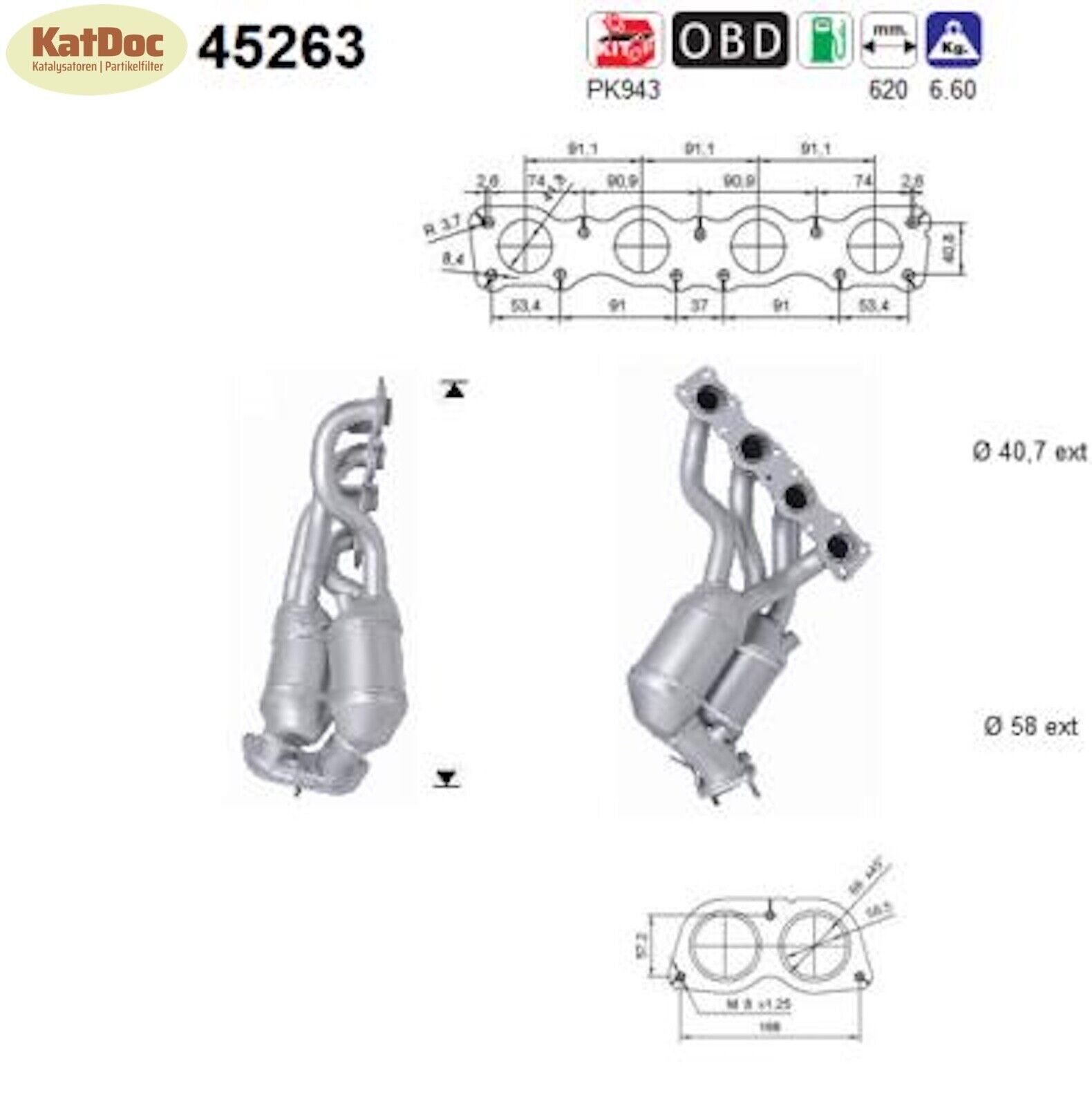 Katalysator für BMW 1er, 3er, Euro 4 - KatDoc