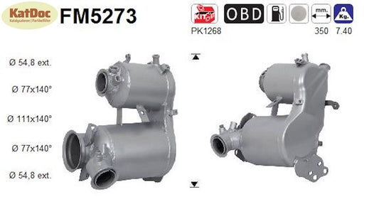 Ruß - Partikelfilter für Audi, Seat, Skoda, VW, 1.6/2.0 TDI, Euro 6 - KatDoc