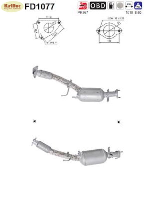 Ruß - Partikelfilter Nissan Qashqai+2,Renault Koleos, 2.0 dCi,110/127kW,Euro 5 - KatDoc