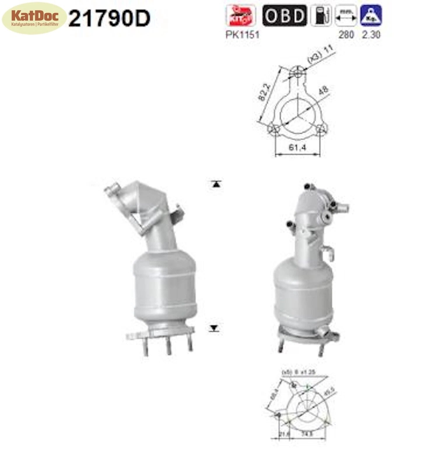 Katalysator Opel Astra H/J/Corsa D/Meriva B/Mokka A/Zafira B, 1.7CDTi Euro 4&5 - KatDoc