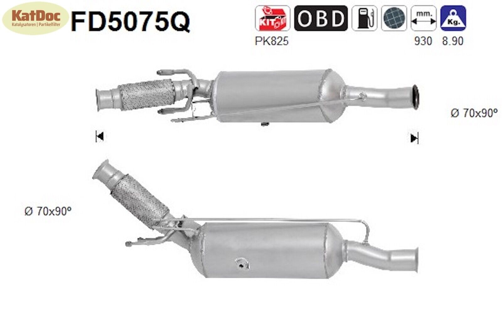 Ruß - Partikelfilter Citroen C4/Grand Picasso, Peugeot 5008, Silizium, Euro 5 - KatDoc