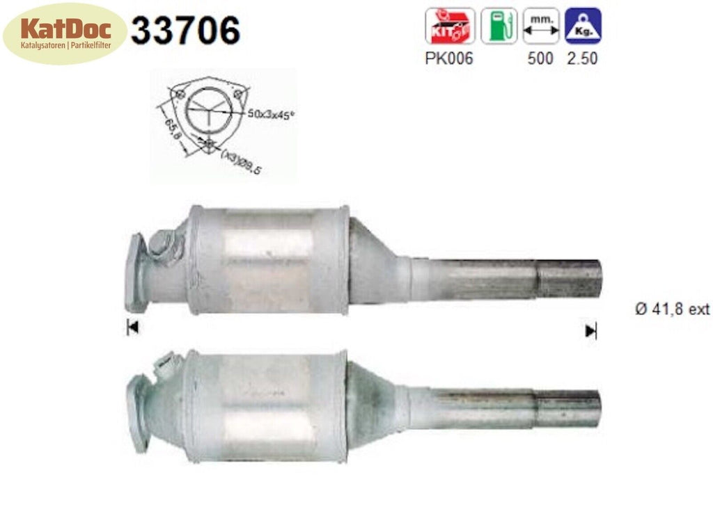 Katalysator für Seat Cordoba/Ibiza, VW Golf 2/3/Jetta/Vento, Euro 1&2 - KatDoc
