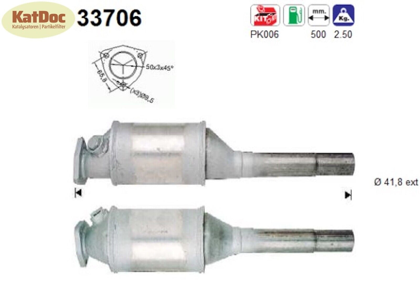 Katalysator für Seat Cordoba/Ibiza, VW Golf 2/3/Jetta/Vento, Euro 1&2 - KatDoc