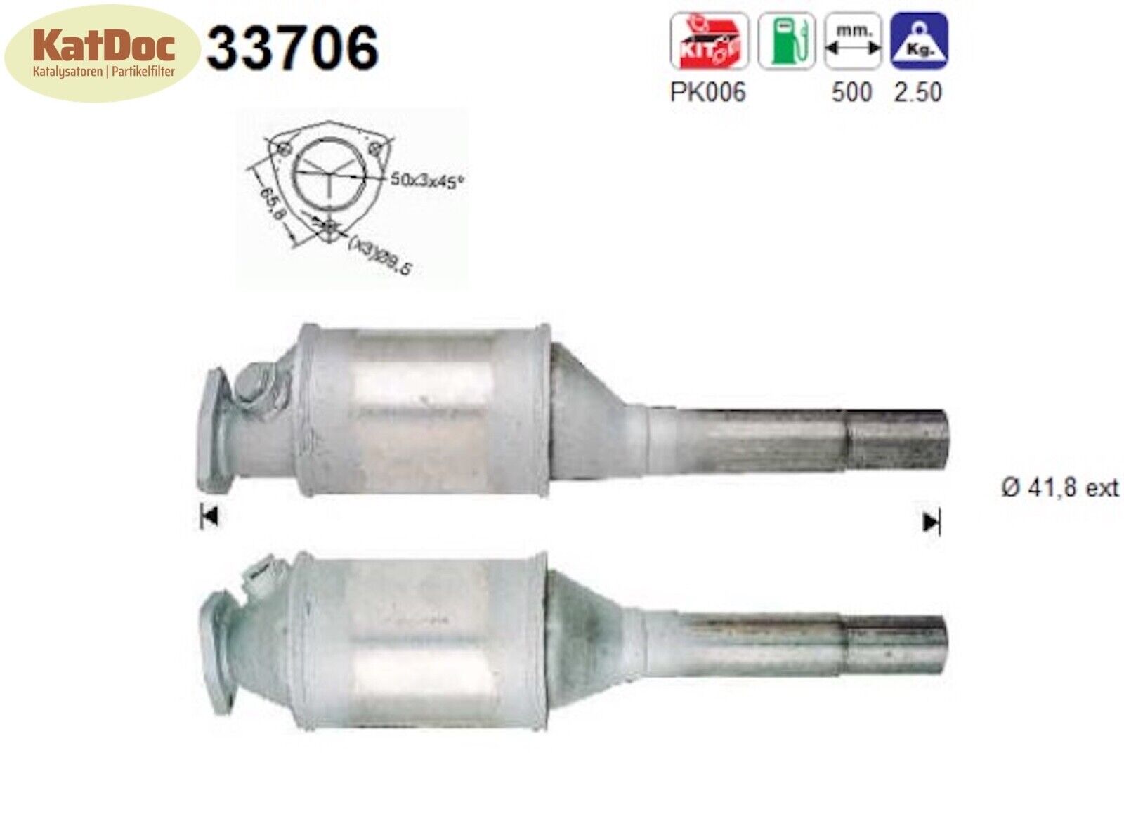 Katalysator für Seat Cordoba/Ibiza, VW Golf 2/3/Jetta/Vento, Euro 1&2 - KatDoc