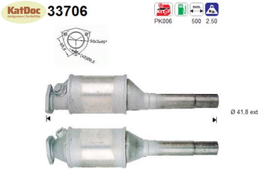 Katalysator für Seat Cordoba/Ibiza, VW Golf 2/3/Jetta/Vento, Euro 1&2 - KatDoc