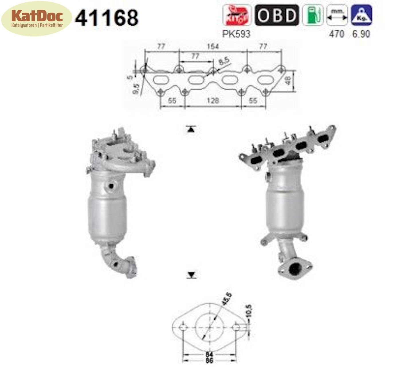 Katalysator Alfa Romeo Mito, Fiat Punto, 1.4, 16V, 77kW, Euro 5 - KatDoc
