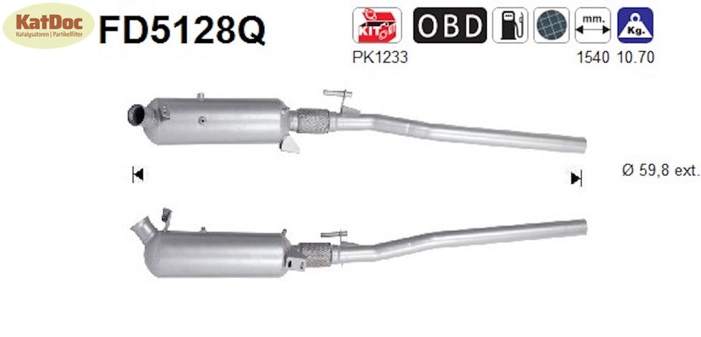 Ruß - Partikelfilter Mercedes Viano/Vito Bus/Vito Mixto, 3.0 CDI,Silizium,Euro 5 - KatDoc