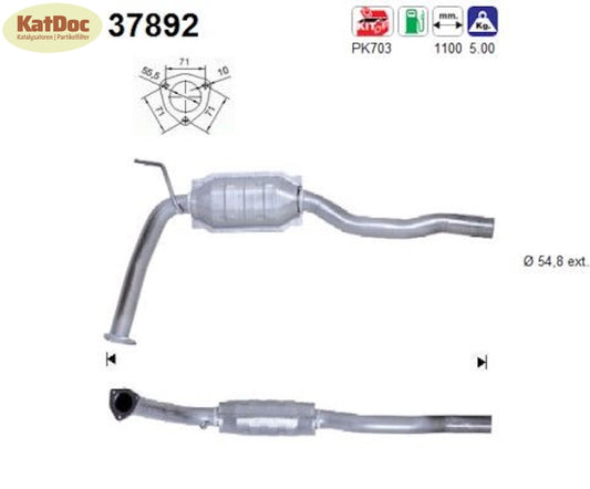 Katalysator für VW T4, 2.0/2.5, 62/81kW, Euro 1&2 - KatDoc