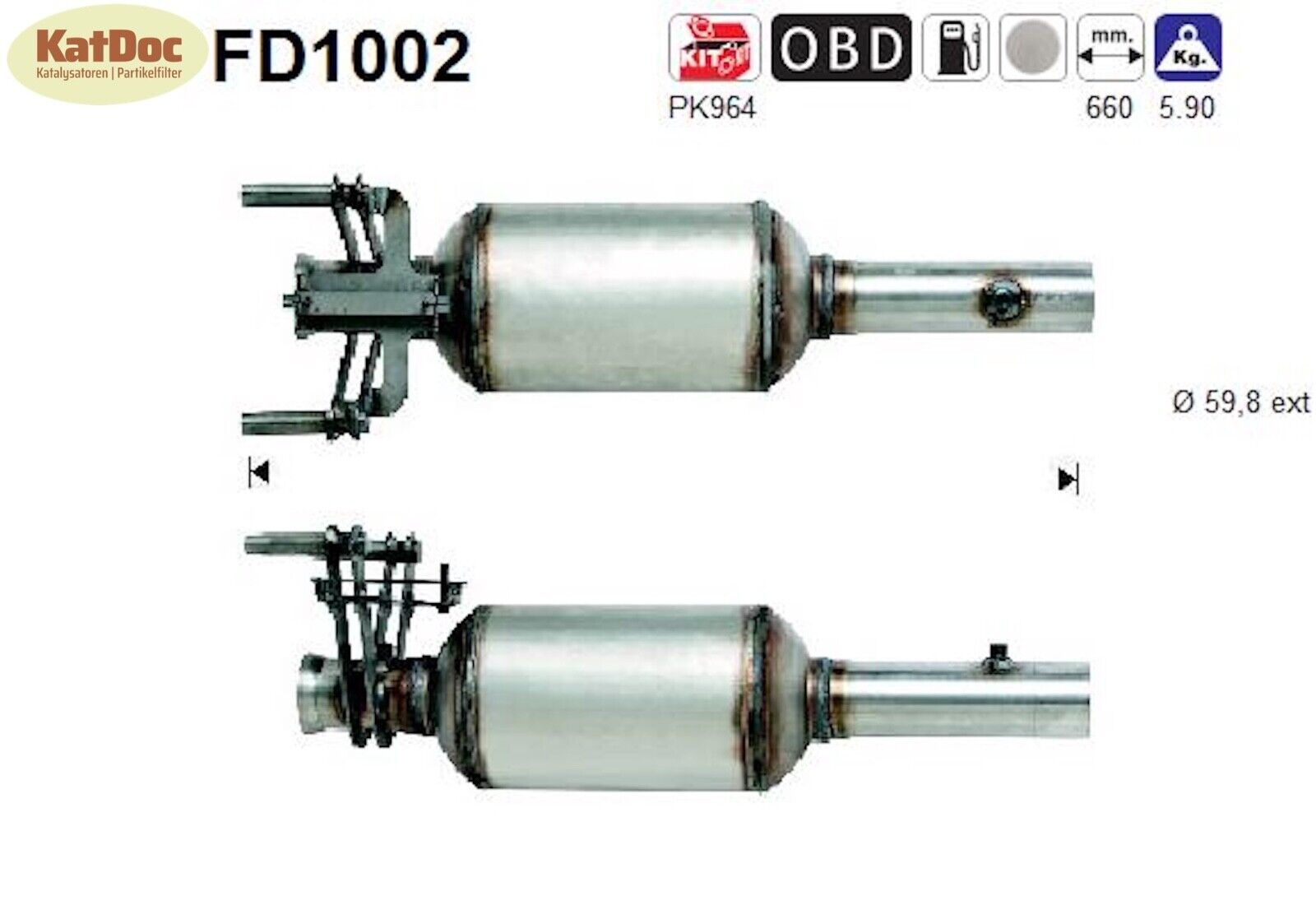 Ruß - Partikelfilter für Mercedes Benz Sprinter, Euro 4 - KatDoc