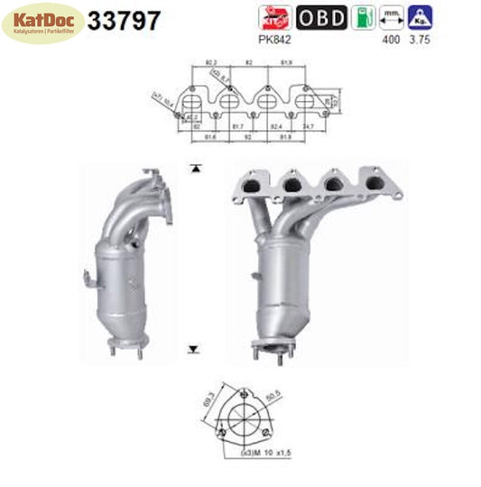 Katalysator für Seat, Skoda, VW, 1.4, 16V, 59/63kW, Euro 5 - KatDoc