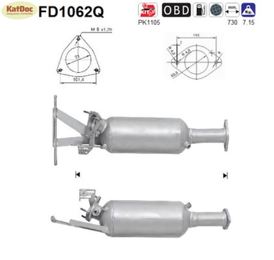 Ruß - Partikelfilter für Volvo XC70 Cross Country/XC90,D3/D5 AWD,Silizium,Euro 4 - KatDoc