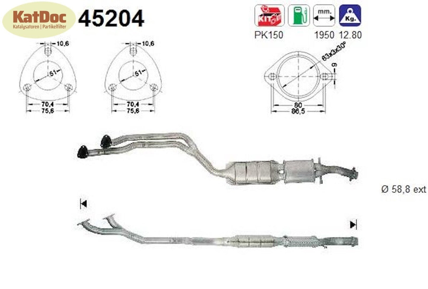 Katalysator BMW 3er (E36) 320/323i, 2.0/2.5, 110/125kW, Euro 1&2 - KatDoc