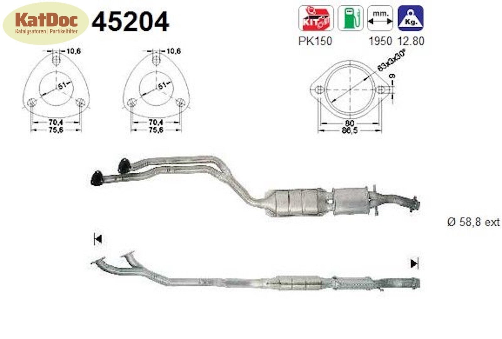 Katalysator BMW 3er (E36) 320/323i, 2.0/2.5, 110/125kW, Euro 1&2 - KatDoc