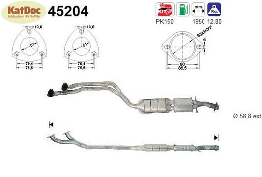 Katalysator BMW 3er (E36) 320/323i, 2.0/2.5, 110/125kW, Euro 1&2 - KatDoc