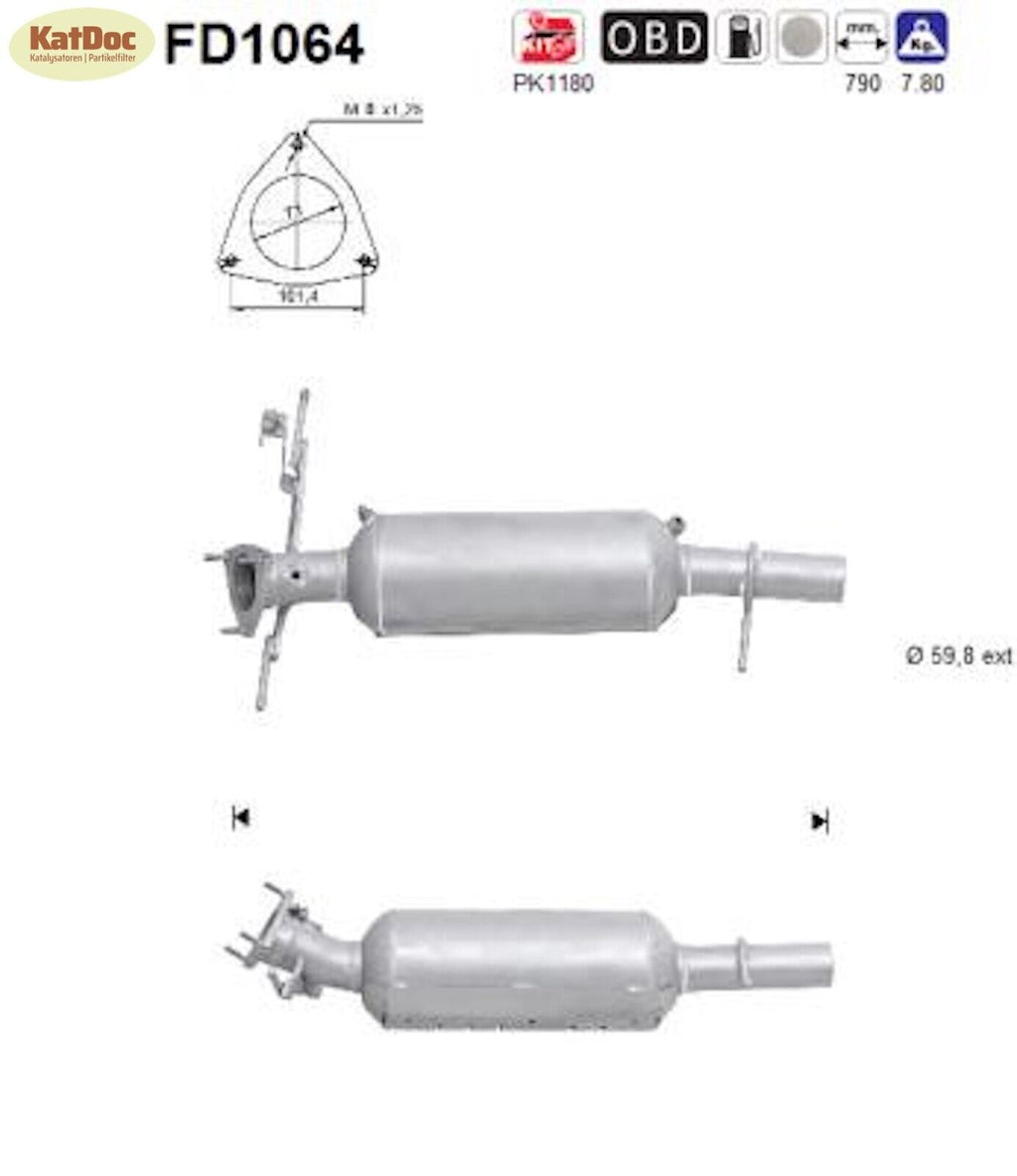 Ruß - Partikelfilter für Land Rover Freelander 2, 2.2, 110/112/118/140kW, Euro 5 - KatDoc