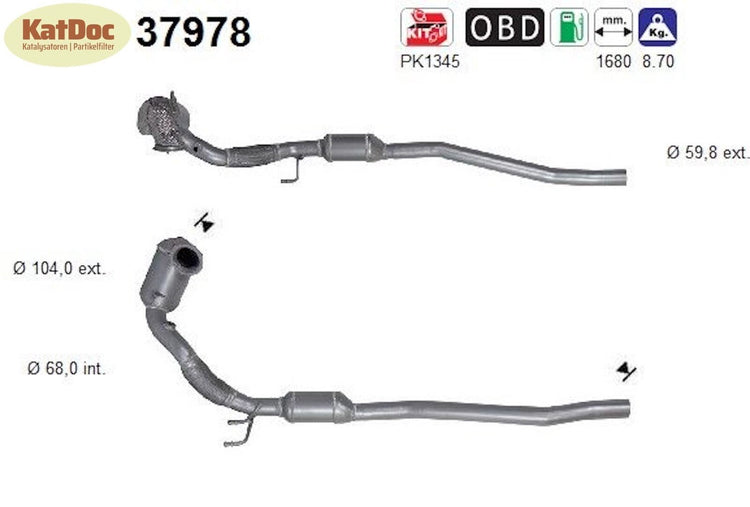Katalysator für Audi Q2, Seat Ateca, Skoda Octavia, VW T - ROC, 2.0 TSI, Euro 6 - KatDoc