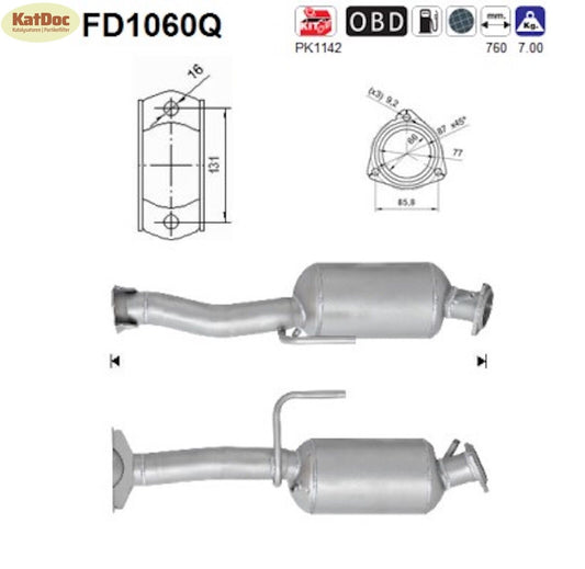 Ruß - Partikelfilter für Jeep Commander/Grand Cherokee, 2.7/3.0,Silizium, Euro 4 - KatDoc