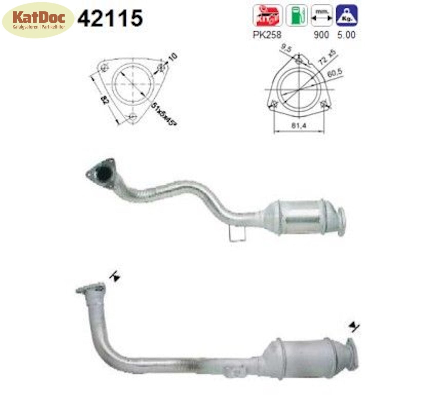 Katalysator für Audi 80/Coupe, B3/B4, 2.6/2.8, quattro, 110/128kW, Euro 1&2 - KatDoc