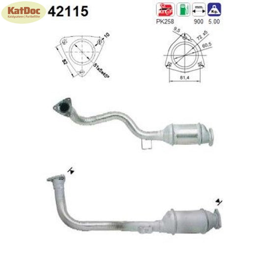 Katalysator für Audi 80/Coupe, B3/B4, 2.6/2.8, quattro, 110/128kW, Euro 1&2 - KatDoc