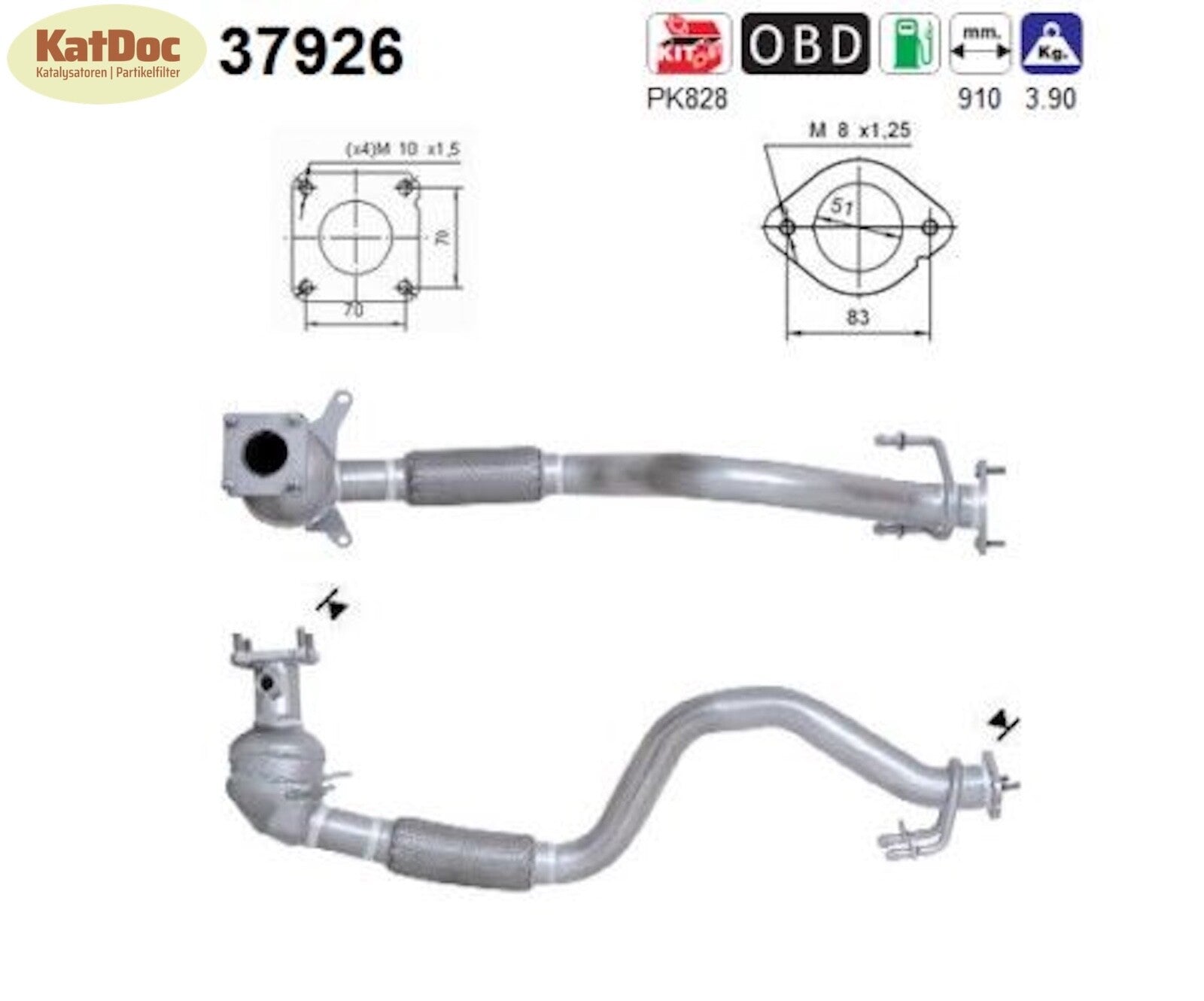 Katalysator für Skoda Octavia, VW Golf 4/5, 1.4, 55kW, Euro 4 - KatDoc