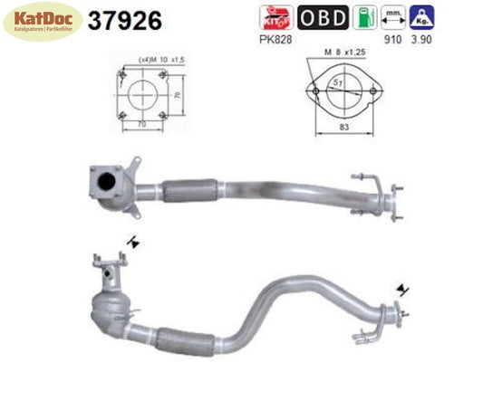 Katalysator für Skoda Octavia, VW Golf 4/5, 1.4, 55kW, Euro 4 - KatDoc