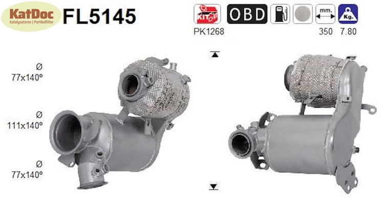 Ruß - Partikelfilter für Audi, Seat, Skoda, VW, 1.6, 2.0 TDI, Euro 6 - KatDoc