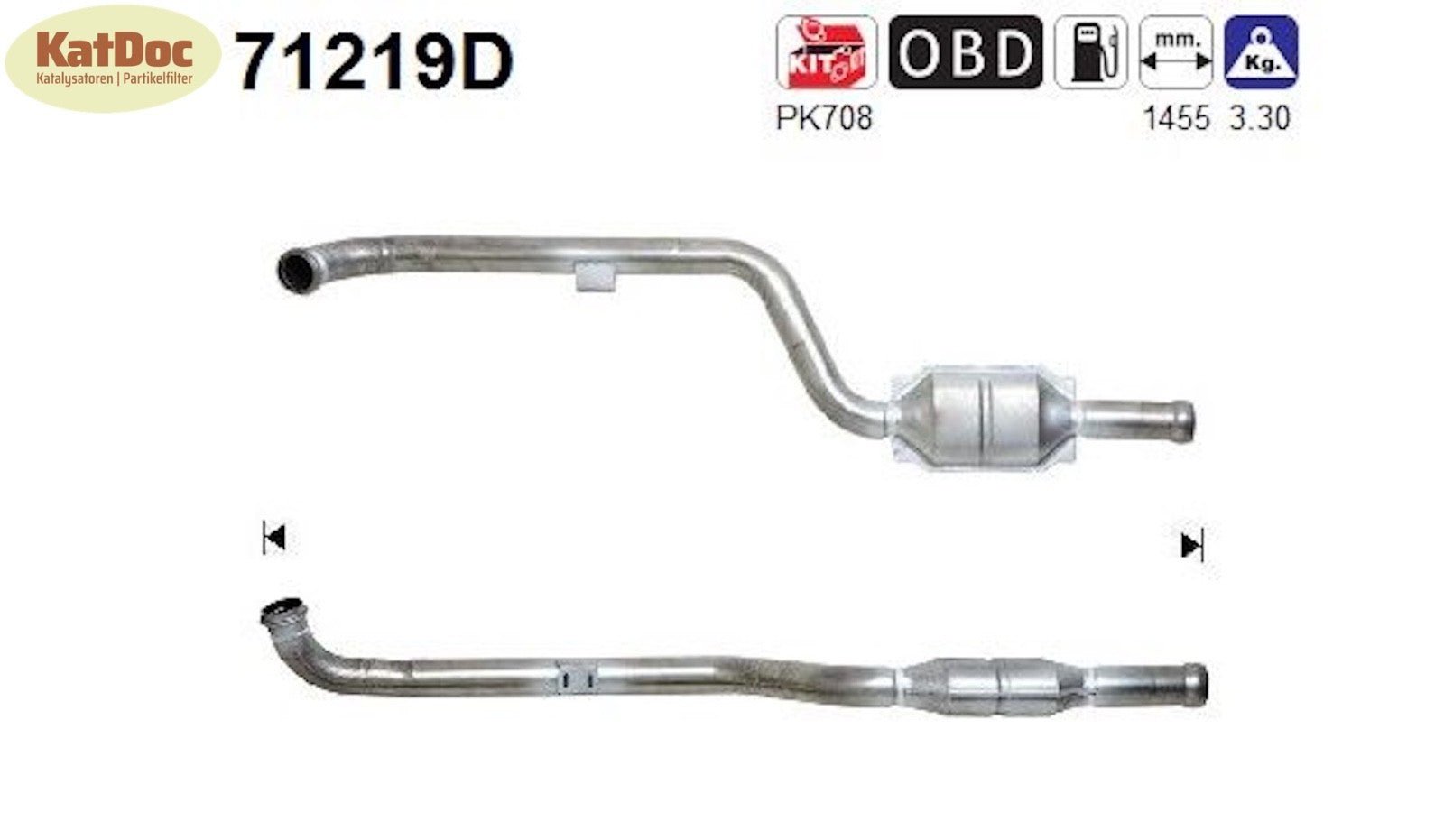 Katalysator für Mercedes C - Klasse/CLK, 270 CDI, 2.7, 125kW, Euro 3 - KatDoc