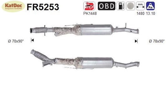 Ruß - Partikelfilter für Peugeot 3008/5008, 2.0 BlueHDi, Euro 6 - KatDoc