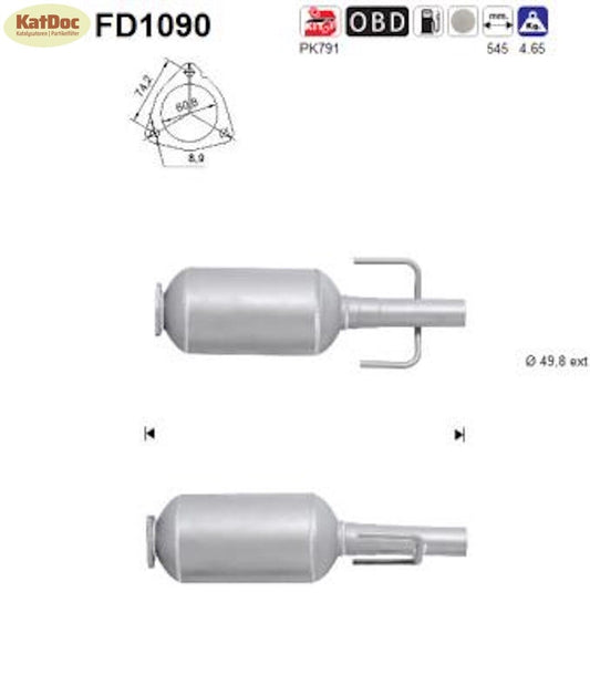 Ruß - Partikelfilter für Opel Astra H, 1.3 CDTI, 66kW, Euro 4 - KatDoc