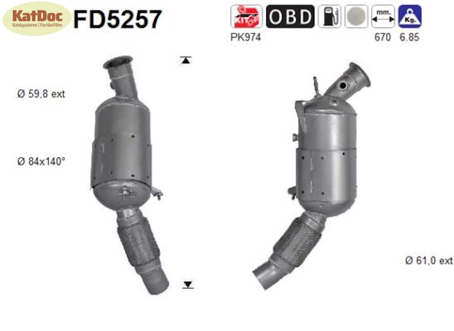 Ruß - Partikelfilter für BMW X1 (E84) sDrive 20d, 120/130/135kW, Euro 5 - KatDoc