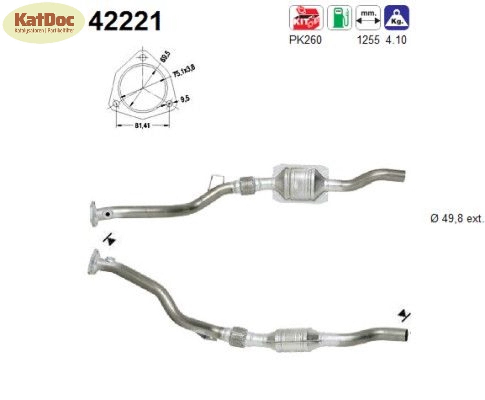 Katalysator Audi A6 C5, 2.4, 100/120/121kW, links, Euro 1&2 - KatDoc