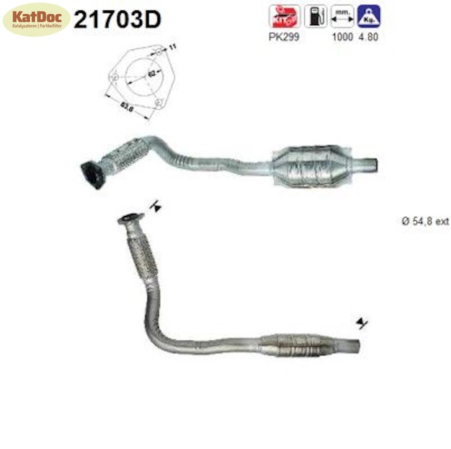 Katalysator für Opel Astra G, 2.0 DI 16V, 60kW, Euro 1&2 - KatDoc