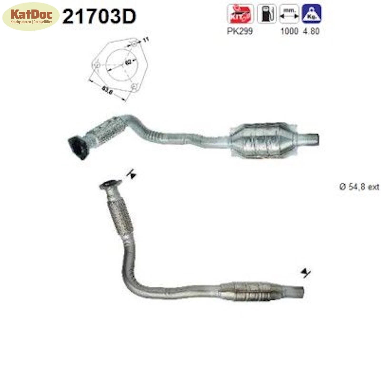 Katalysator für Opel Astra G, 2.0 DI 16V, 60kW, Euro 1&2 - KatDoc