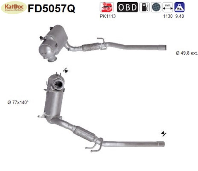Ruß - Partikelfilter Seat Ibiza, Skoda Fabia/Roomster, VW Polo, Silizium, Euro 5 - KatDoc