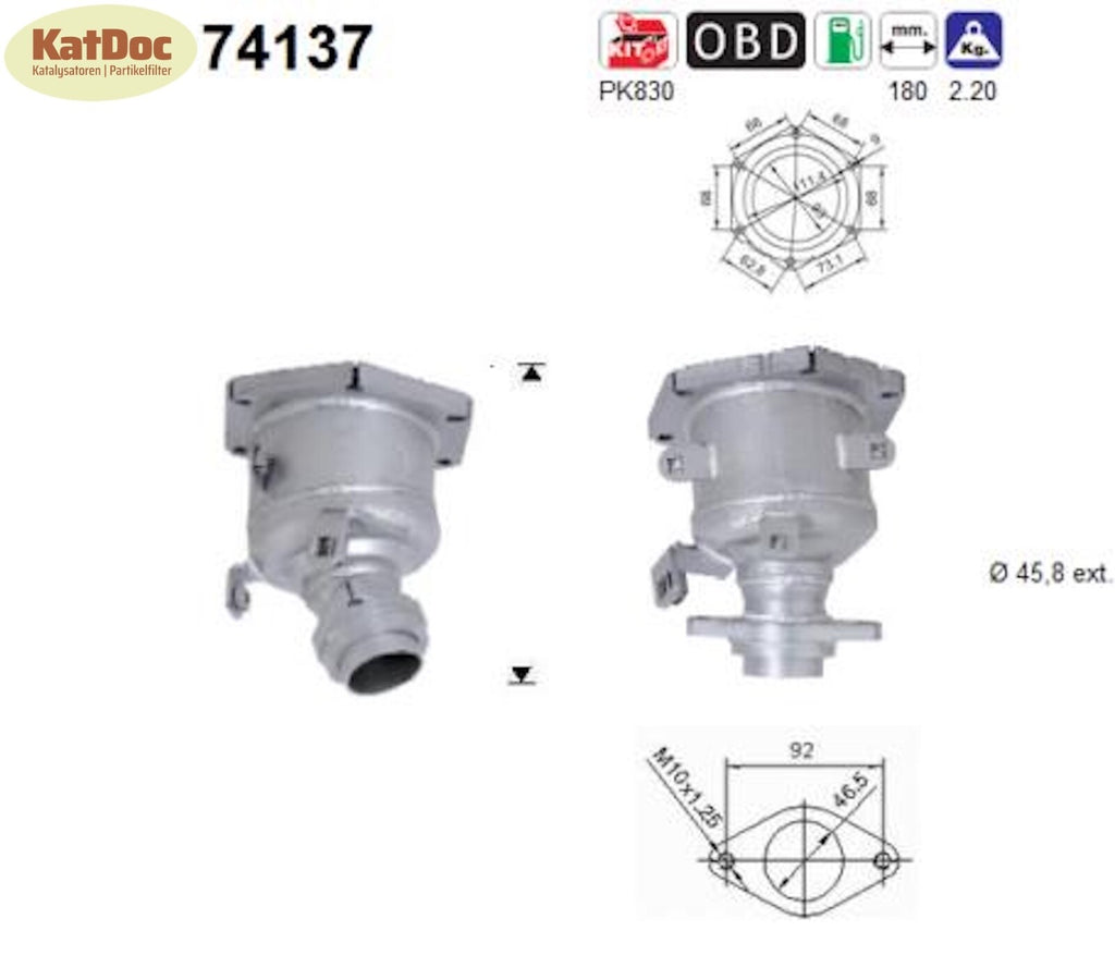 Katalysator für Nissan Micra 2,3/Note, 1.0/1.2/1.4, i, 16V,LPG, Euro 4 - KatDoc