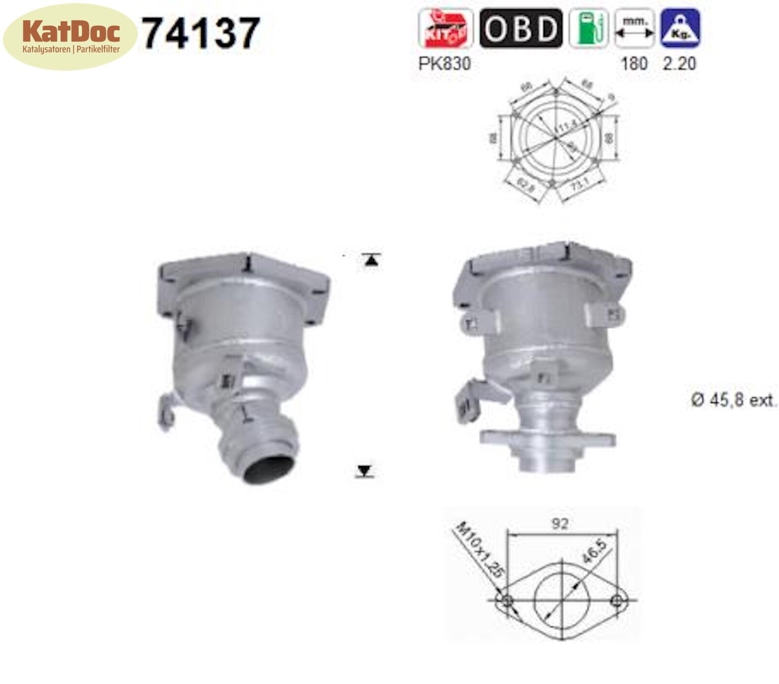 Katalysator für Nissan Micra 2,3/Note, 1.0/1.2/1.4, i, 16V,LPG, Euro 4 - KatDoc