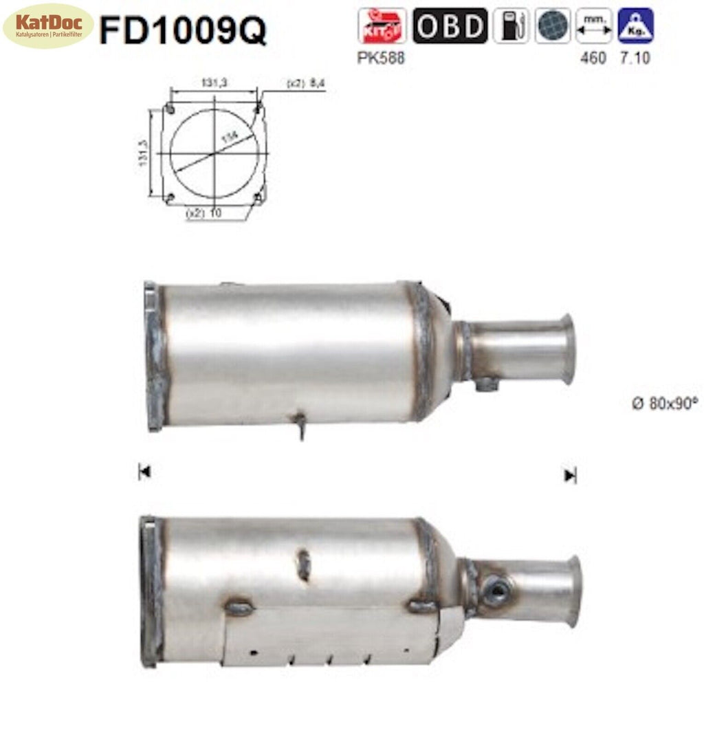Ruß - Partikelfilter für Peugeot 406, 2.0/2.2 HDi, 79/98kW, Silizium, Euro 4 - KatDoc