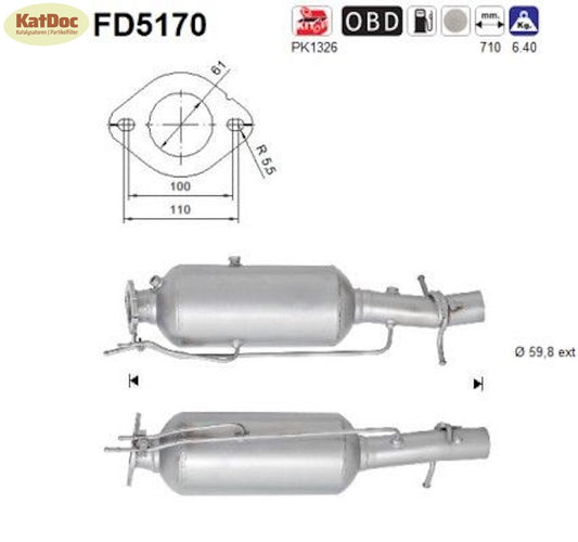 Ruß - Partikelfilter für Ford Transit 2.2 TDCi, Euro 5 - KatDoc