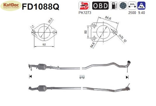 Ruß - Partikelfilter für Mitsubishi ASX, 1.8 DI - D, 85kW, 4WD, Silizium, Euro 5 - KatDoc