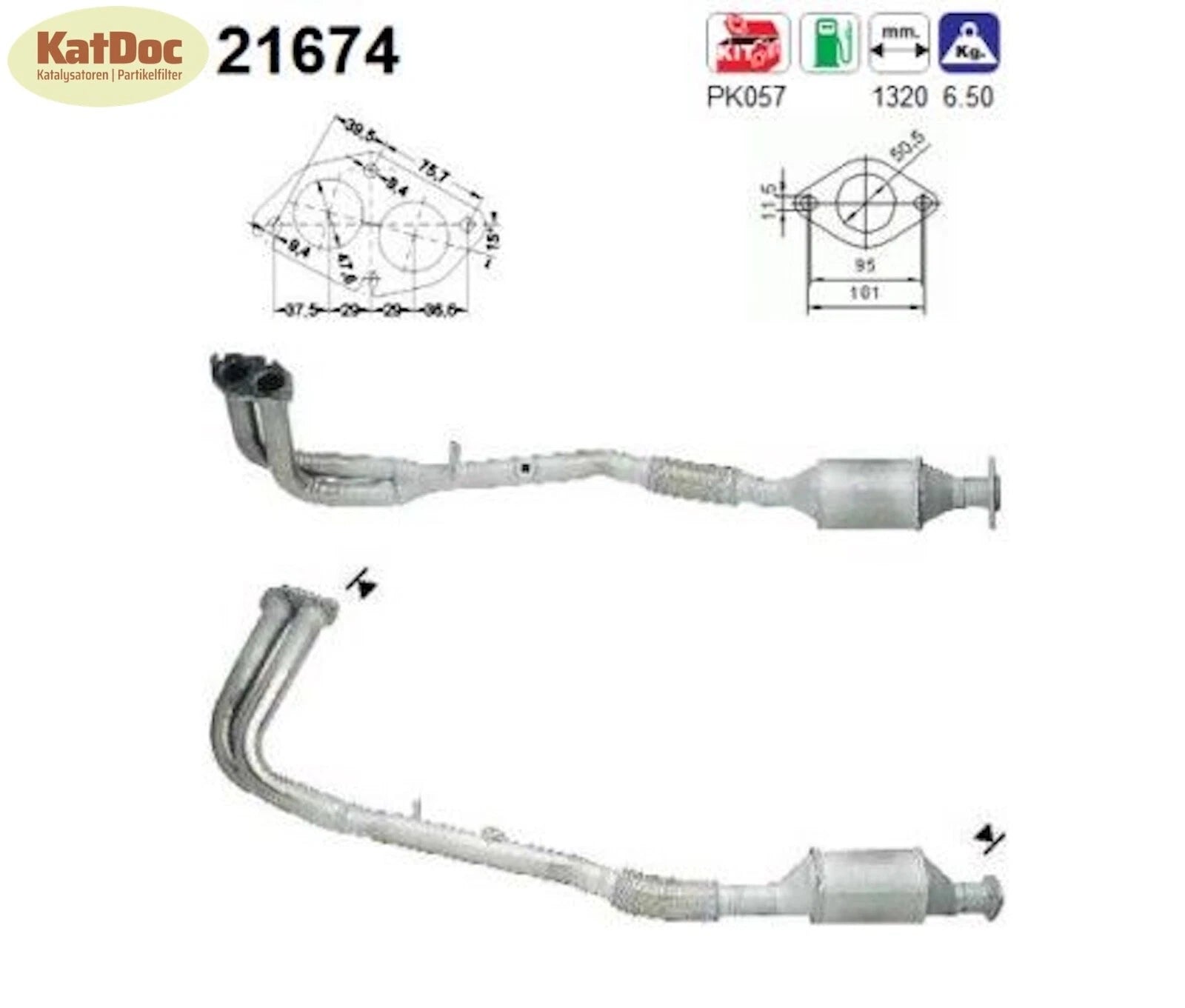 Katalysator für Opel Vectra B, 1.8/2.0 i 16V, 85/100kW, Euro 1&2 - KatDoc