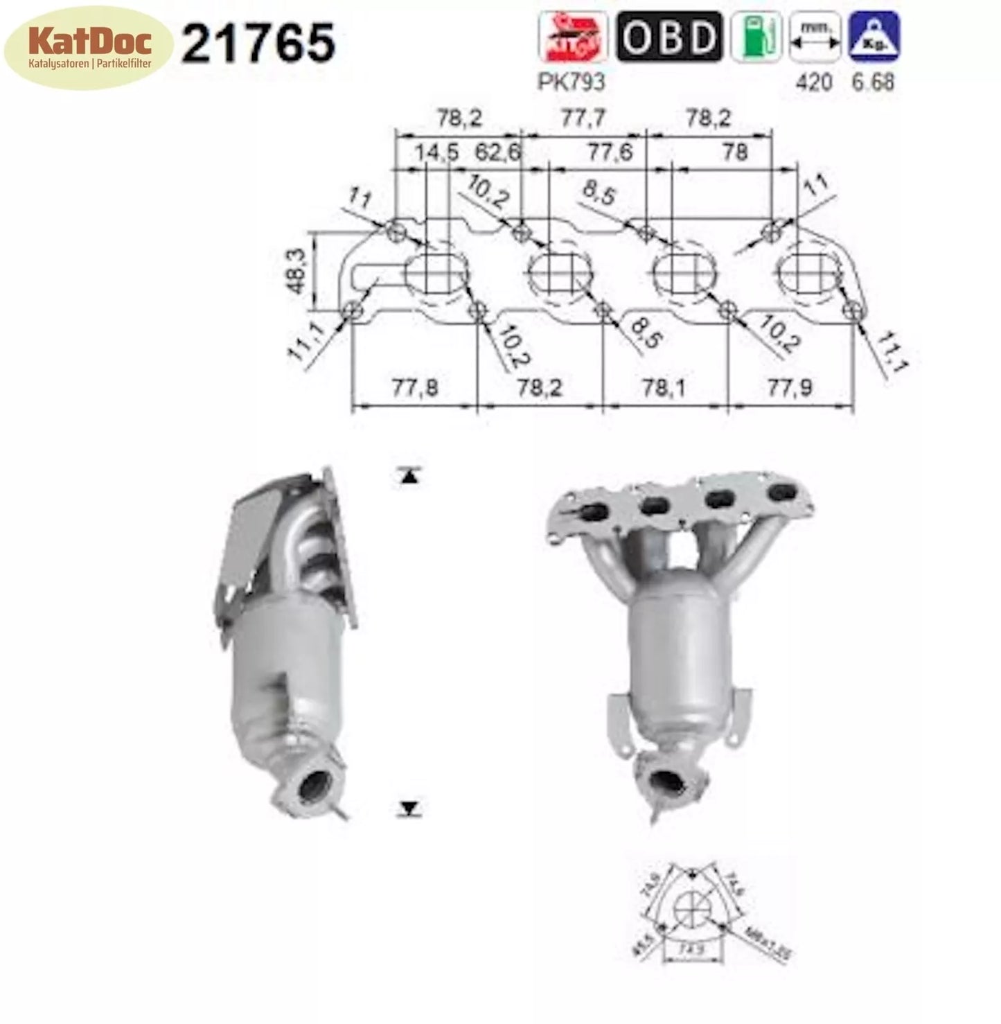 Katalysator für Opel Agila A, Astra G/H, Combo C, Corsa C/D, Meriva A, Euro 4 - KatDoc