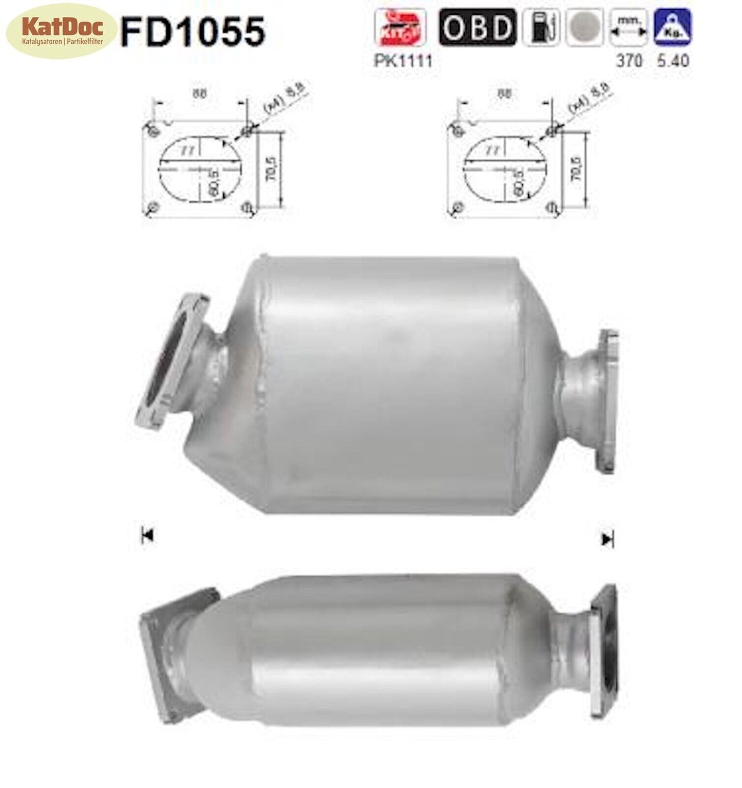 Ruß - Partikelfilter für BMW 5er (E60/E61), X3 (E83), 2.0, 110/120kW, Euro 4 - KatDoc